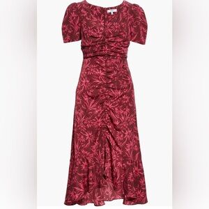 LIKELY Martinez Floral Pink and Red Ruched Dress- Size 2